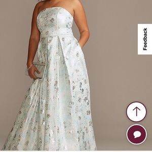 NWT Plus size strapless brocade ball gown